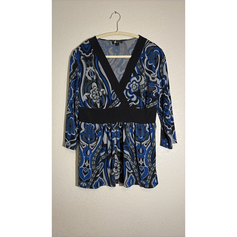 AB Studio Vintage Y2K Empire Waist Paisley Tunic Top - Size XL